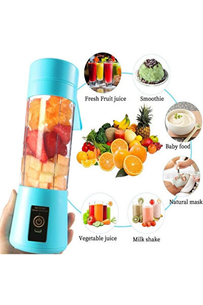 pazariz Taşınabilir El Blenderi Smoothie Milkshake İçecek Şarjlı Margarita Mama Karıştırıcı 380 ml
