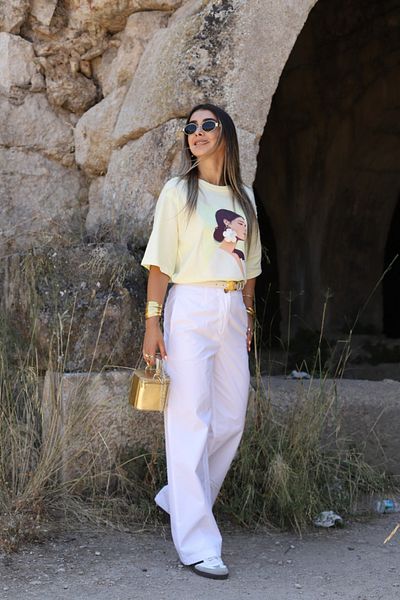 bytugcekaya White Parachute Fabric Pocket Detail Trousers