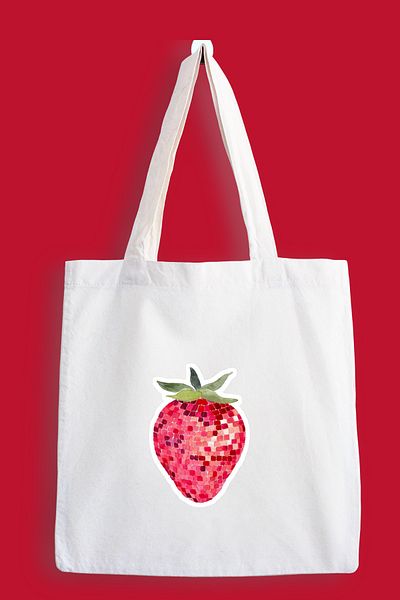 designedfy Disco Strawberry Printed Cloth Bag, Tote Bag
