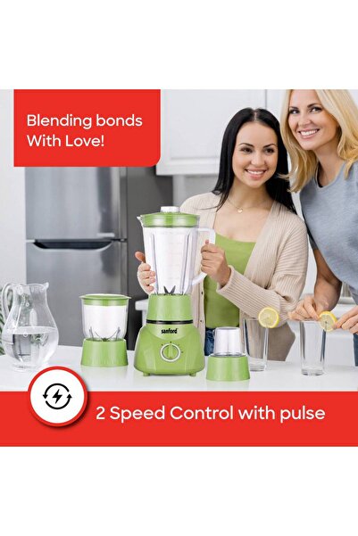 Sanford سانفورد خلاط 3‑في‑1 خلط، فرم طحن 1.6 لتر – 400 واط SF5525BR BS S