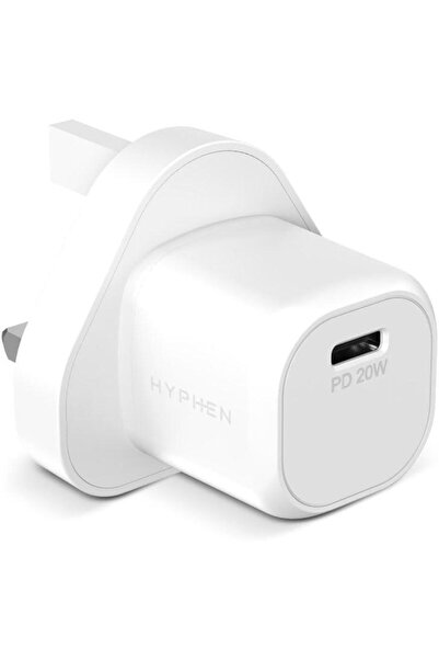HYPHEN Single Type C Port 20W Smart Power Delivery Travel Friendly UK Plug Ad...