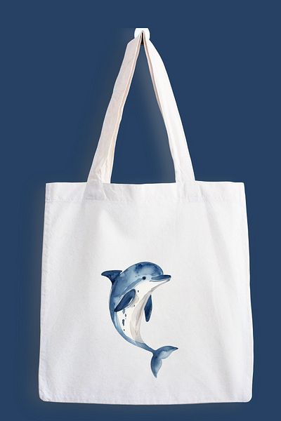 designedfy Dolphin Printed Cloth Bag, Tote Bag
