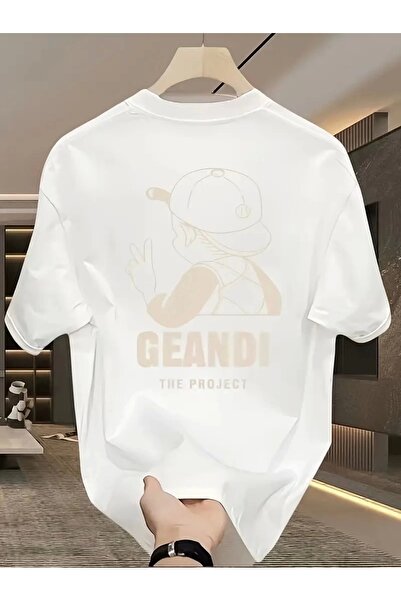 Modayakamoz Wide Cut Cotton T-Shirt - "Gandhi the Project" Printed, White, Re...