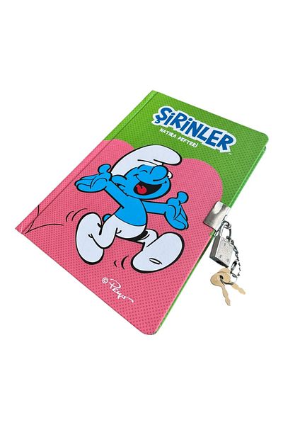 Polin The Smurfs Locked Memory Book, 14X20 Cm, 96 Sheets, Color Cover