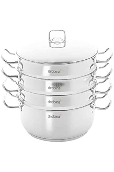 drobina Mento Pot with an Elegant Design Made of Stainless Steel with 3 Doors by