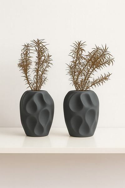 Minima Art Studio 2 Li 15 سم على الطراز الاسكندنافي 15 سم مزهرية حجر بوهيمي Pinterest Pampas Vase ديكور غرفة المعيشة