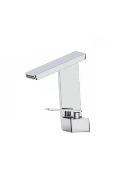 Adsinio Bathroom sink faucet, Adsinio, Waterfall outlet, fixed spout, short, single lever, Silver