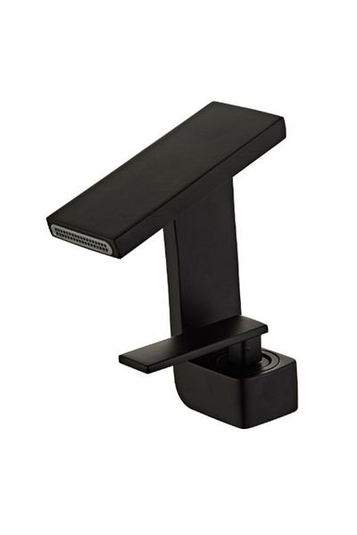 Adsinio Bathroom sink faucet, Adsinio, Waterfall outlet, short spout, fixed, single lever, Matte Black