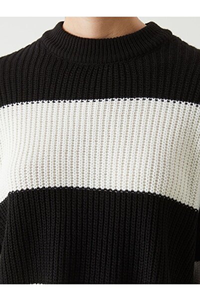 LC Waikiki Bisiklet Yaka Renk Bloklu Oversize Kadın Triko Kazak