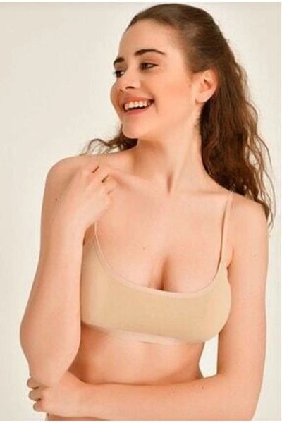 AV ANZAV 1574 Skin Color Bustier Half Tank Top with Strap Pad