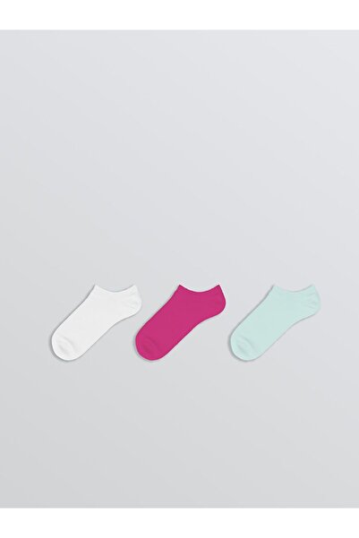 LC Waikiki Фуксия Basic момичешки чорапи, 3 чифта