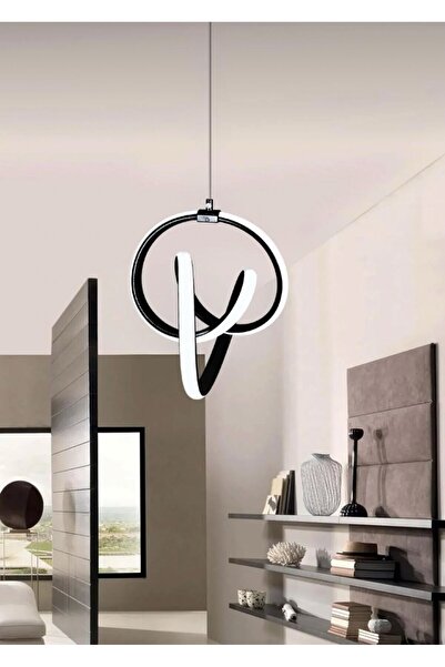 Litra Lighting Modern Siyah Kaplama Sarkıt Led Avize Oturma Odası Çocuk Odası...