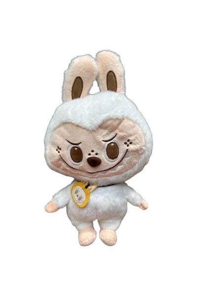 OEM Pachet promo: Figurina LaBubu, de plus, moale si pufoasa, alb, 35 cm + Jucarie interactiva Squishy f