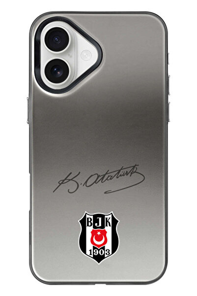 Beşiktaş iPhone 16 Uyumlu ATA İmza Arma Premium Lisanslı Telefon Kılıfı