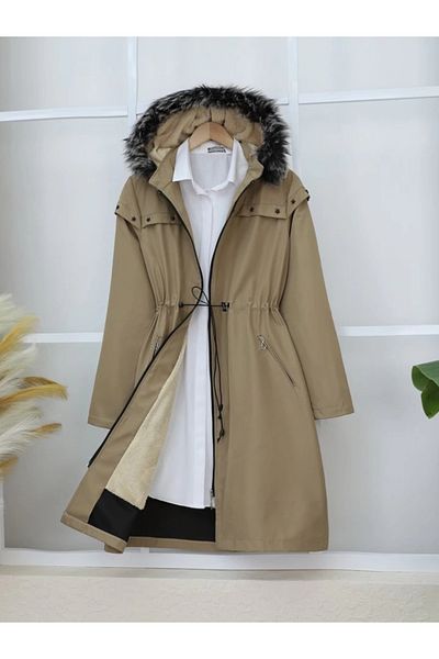 nedo7 Hooded star metal detailed coat -stone