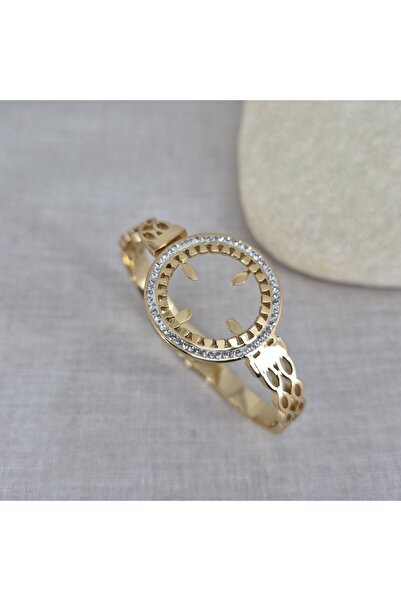 PİNA HEDİYELİK AKSESUAR Çelik Yarım Altın Takılan Yarım Altın Uyumlu Kelepçe ...