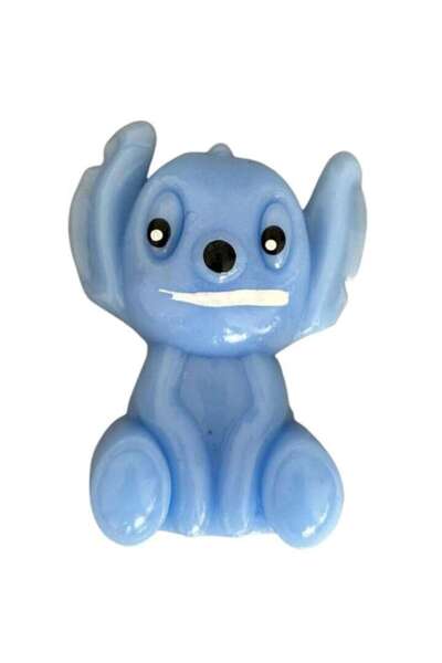 Squishy Jucărie antistres Stitch, albastră, 10 cm, moale și cauciucată