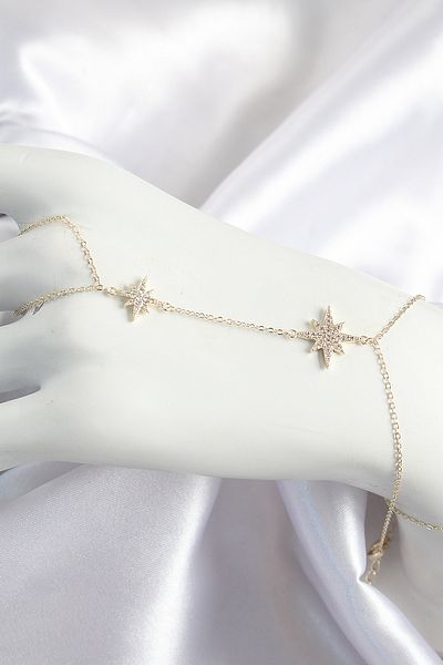 norsary Brass Zircon Stone Pole Star Model Gold Color Women's Shahmeran