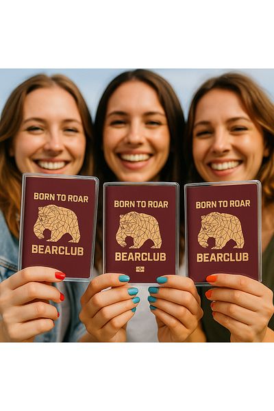 sağlıkçı shopping trend aksesuar 1Pc Universal Bear Club Printed Passport Case Transparent Waterproof Pvc Passport Protection Case