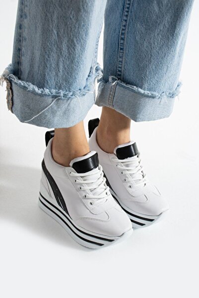 Leyna kadın içten gizli topuklu spor ayakkabı yükseklik [10] cm