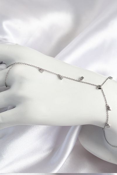 norsary Brass Zircon Stone Hanging Model Silver Color Women's Shahmeran
