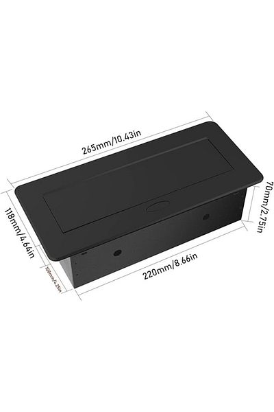 Adsinio Built-in, multifunctional socket, Adsinio, with 2 Shucko inputs plus 2 USB, 1.5m cable, Black