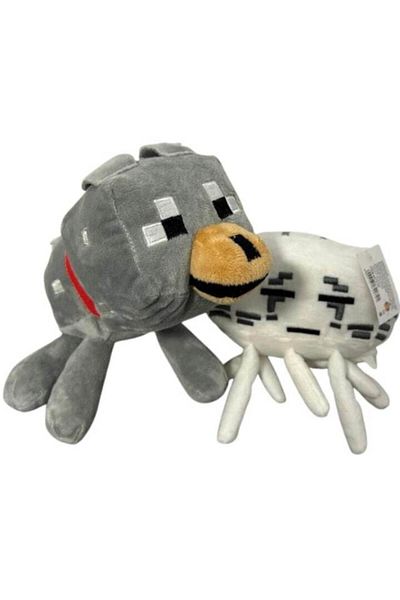 MINECRAFT Set 2 jucării de pluș Minecraft: alb și gri, 28 cm