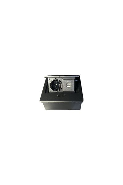 Adsinio Priză încorporată, multifuncțională, Adsinio, 1 Shucko plus 2 USB, Negru