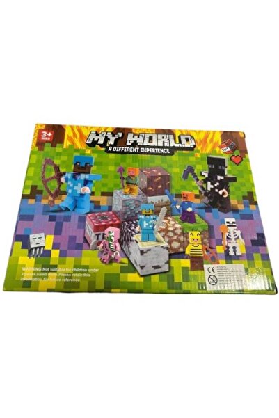 OEM Set of 18 Minecraft figurines and accessories, 5cm, multicolor