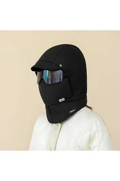 esdekor 1Pc Winter Warmth Women's Polyester Fleece Hat with Integrated Shawl, 100% Polyester Inelastic
