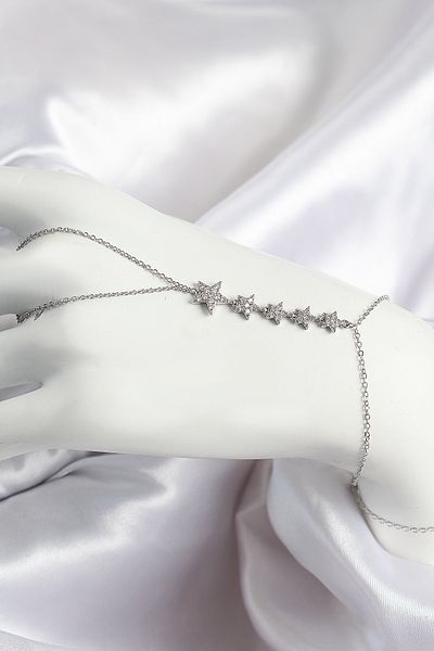 norsary Brass Zircon Stone Star Model Silver Color Women's Shahmeran