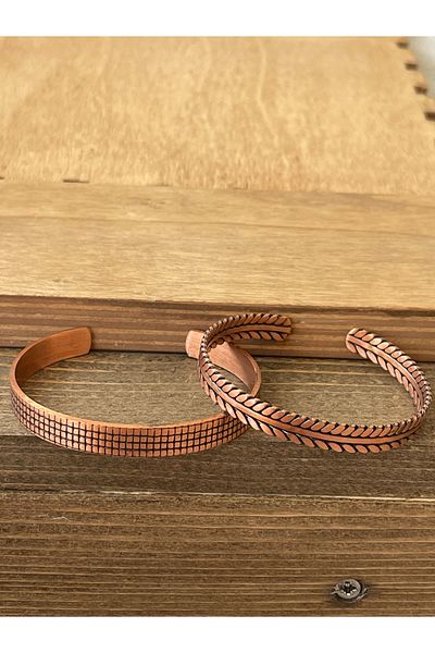 Rupen Kraft Pure copper bracelet set of 2 pure copper bracelet adjustable size