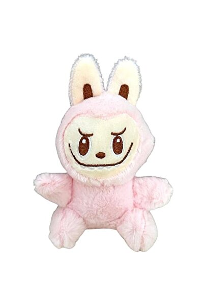 OEM Breloc de pluș LaBubu, moale și pufos, roz deschis, 18 cm