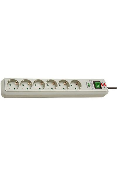 Brennenstuhl Prelungitor cu 6 prize, 1,5 m, gri
