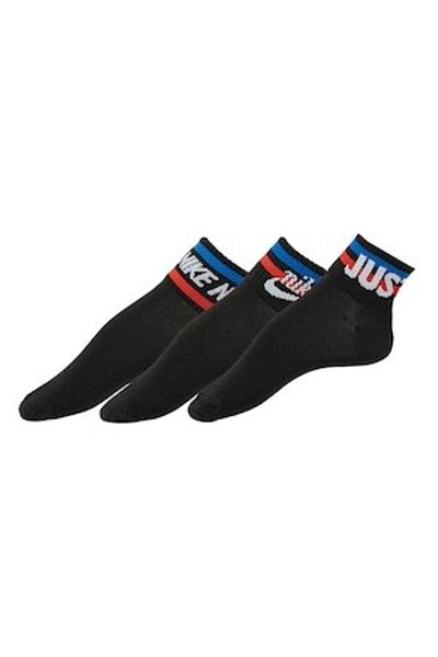 Nike , Unisex Short Socks Everyday Essential - 3 Pairs, Black, XL