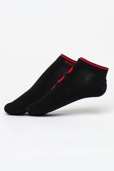 HUGO , Set de sosete pana la glezna - 2 perechi, Negru, 36-42
