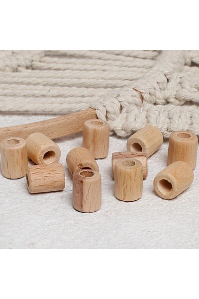 MBB ETİCARET Loren Crafts 10 Pcs Raw Tube Wood Beads 16mm