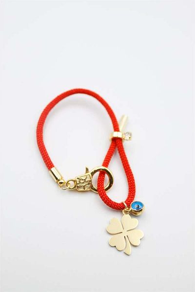 MBB ETİCARET String Clover Bracelet - Red