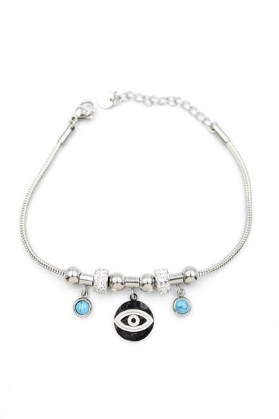 MBB ETİCARET Eye Charm Bracelet - Silver