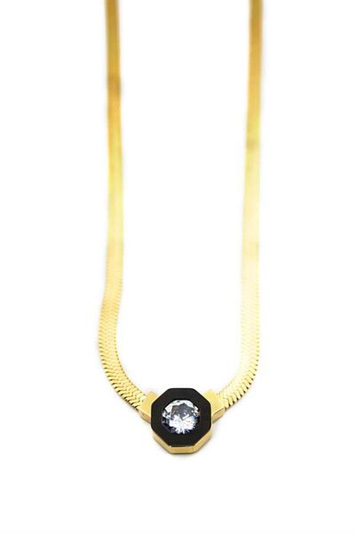 MBB ETİCARET Çağla Italian Chain Steel Necklace - Gold