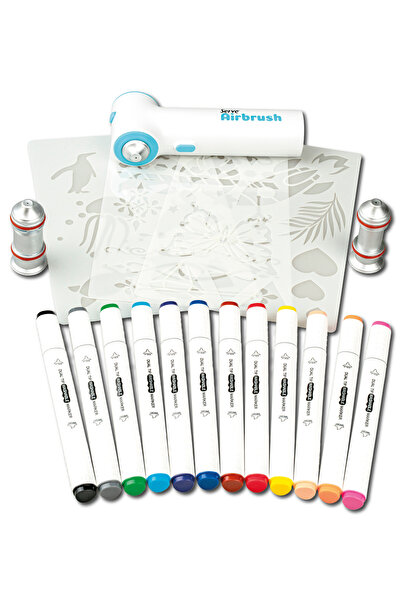 Serve Marker Airbrush Kit - 12 Felt Tip Pens