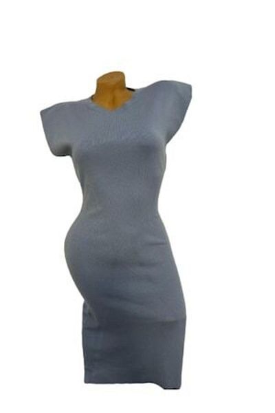 ORSAY Midi Dress, Curvy, Cotton, Light Blue, Size M INTL