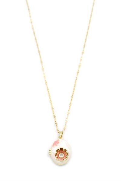 MBB ETİCARET Flower Necklace with Cover - Gold