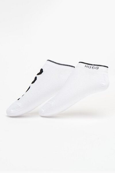 HUGO , Set de șosete până la gleznă - 2 perechi, Alb, Negru, 36-42