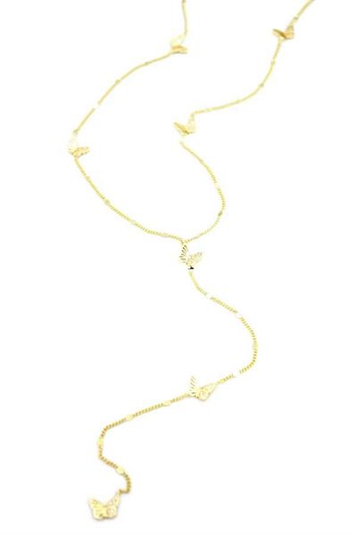 MBB ETİCARET Butterfly Y Necklace - Gold