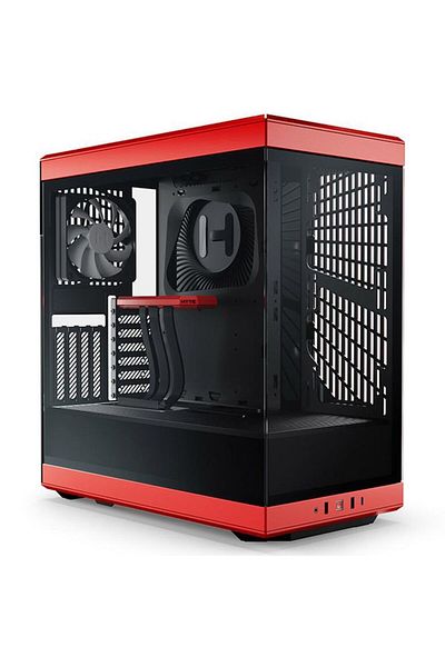 HYTE Carcasă PC Mid-Tower Y40, fără sursă de alimentare, ATX, roșie