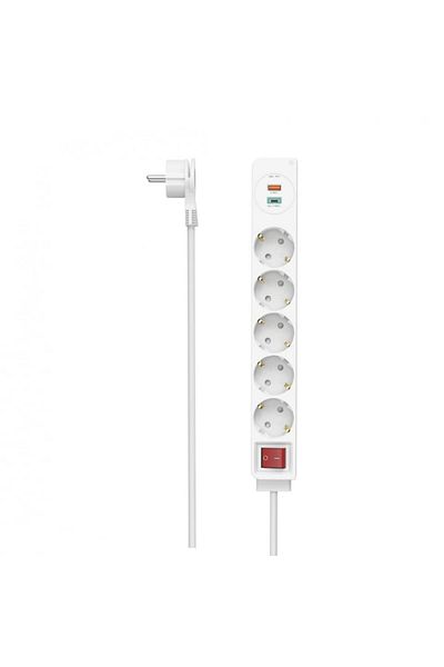 Hama Power Strip, Hama, White, 18W, 1.4m