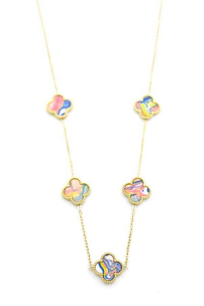 MBB ETİCARET Vc Clover Necklace - Multicolor