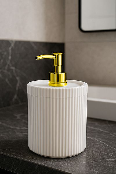 DOVİHOME 700 мл XL плотен дозатор за течен сапун за баня със златист помпа за кухня, дозатор за перилен препарат за баня и кухня