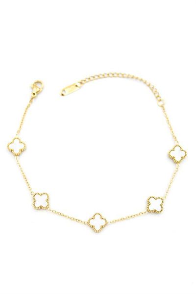MBB ETİCARET Vc clover bracelet - white